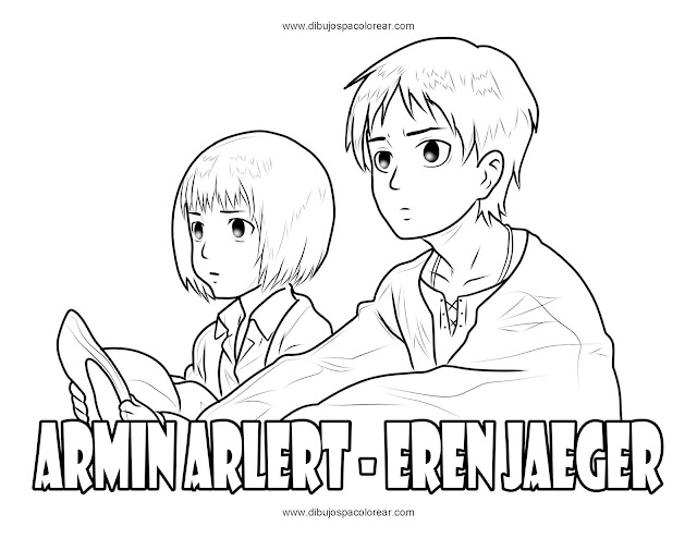Armin Arlet y Eren Jaeger dibujo para colorear